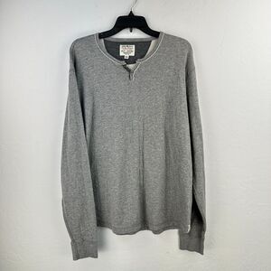 Lucky Brand  Henley Thermal‎ Mens XL Gray 100% Cotton Long Sleeve Pullover